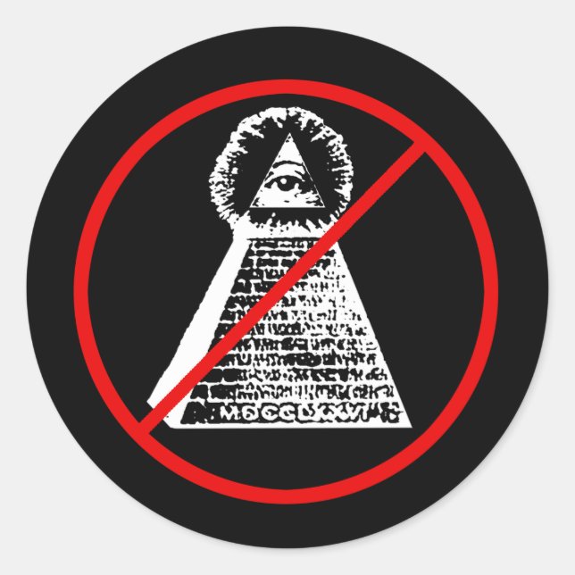Contra os Illuminati Runder Aufkleber (Vorderseite)