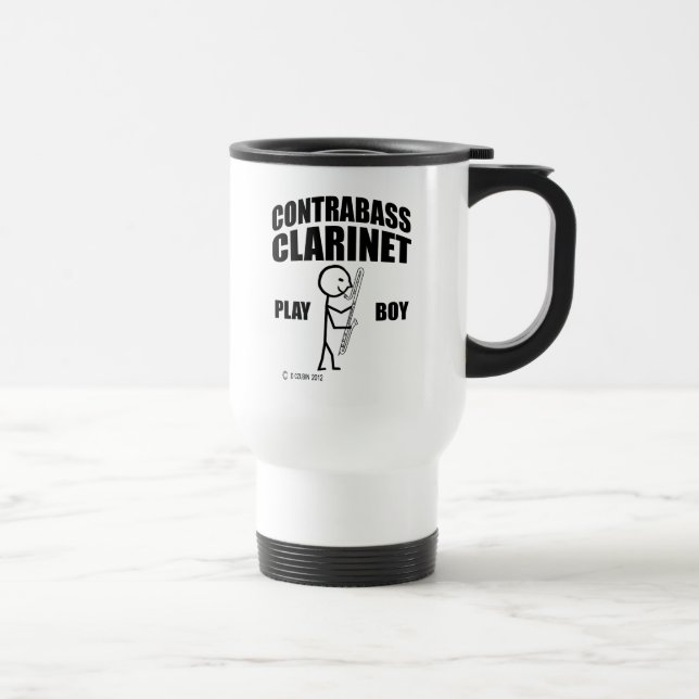 Contrabass Clarinet Jouer Garçon Voyage Mug (Droite)