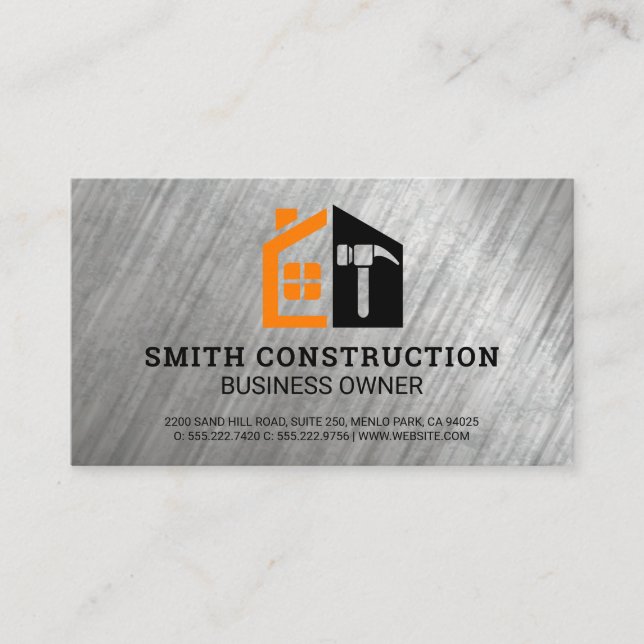 Contractor | Building Architect | Construction Visitenkarte (Vorderseite)