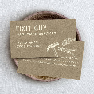 Contractor Handyman Hammer Wrench Pliers Visitenkarte