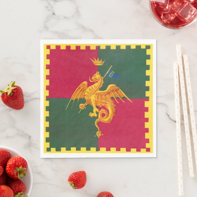 Contrada del Drago (Drache) Palio di Siena Serviette (Beispiel)