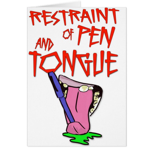 "Contrainte carte drôle de stylo et de langue" de (Devant)