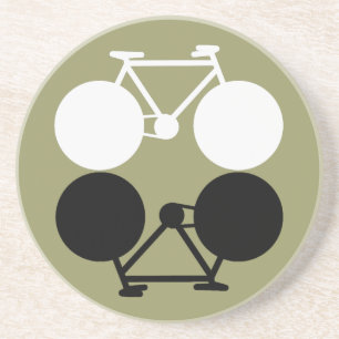 contrasting bicycles graphic sandstein untersetzer