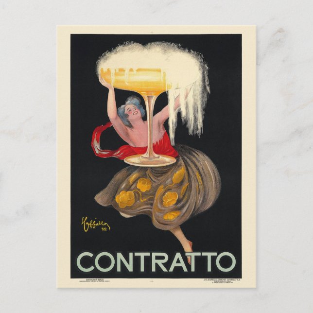 Contratto France Vintage Poster 1922 Postkarte (Vorderseite)
