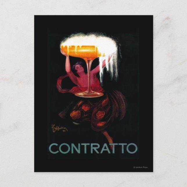 Contratto Vintage PosterEurope Postkarte (Vorderseite)