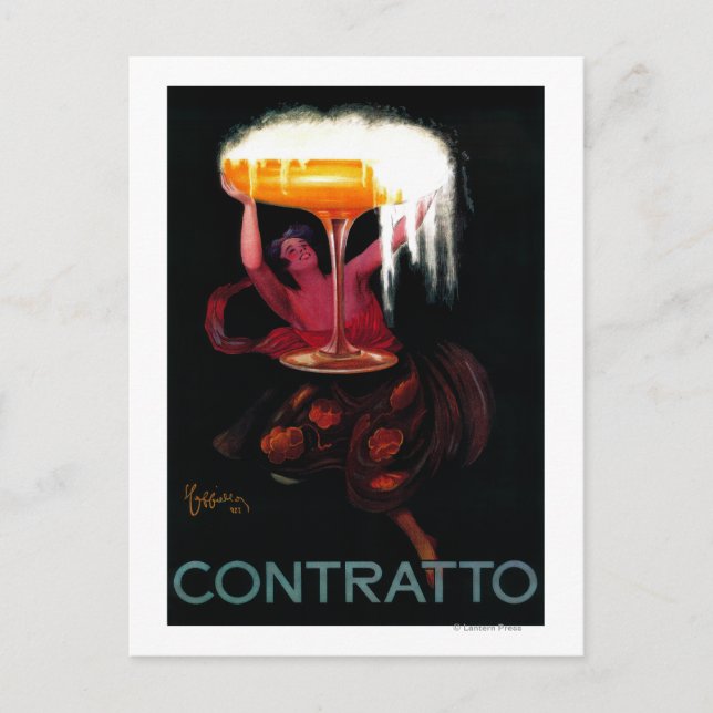 Contratto Vintage PosterEurope Postkarte (Vorderseite)