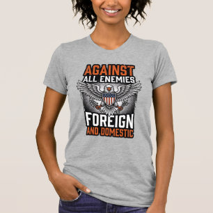 Contre tous les ennemis conception de t-shirt Eagl