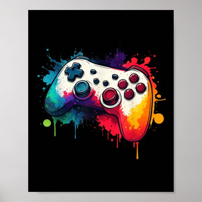Control All The Things Video Game Controller Gamer Poster (Vorne)