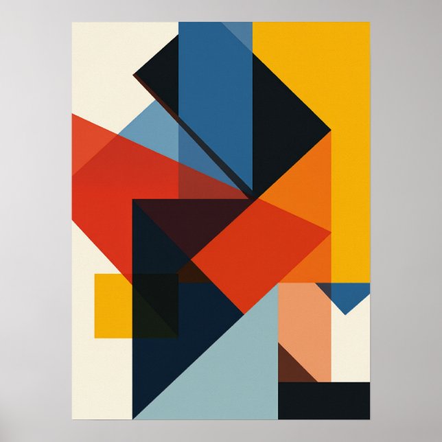 Controlled Chaos Grid Geometric Abstract Art Poster (Vorne)