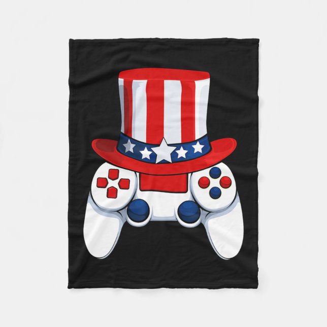 Controller American Hat 4. Juli USA Fleecedecke (Vorderseite)
