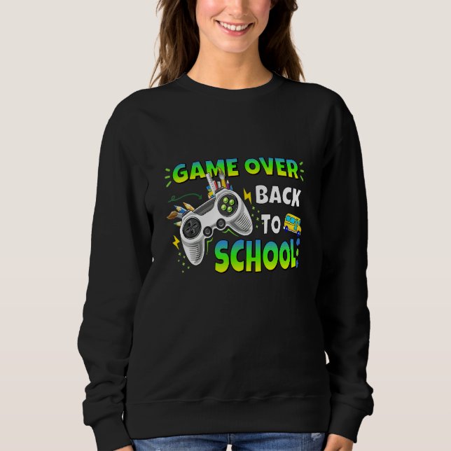 Controller Game Over Zurück zur Schule Gaming Jung Sweatshirt (Vorderseite)