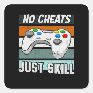 Controller Gaming Gamer Skill No Cheats Quadratischer Aufkleber