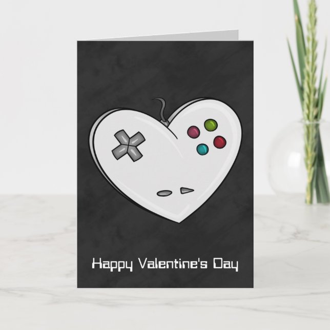 Controller Heart Gamer Valentine Feiertagskarte (Vorderseite)