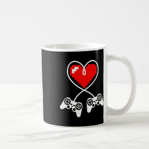 Controller Heart Video Gamer Valentinstag Gamin Kaffeetasse