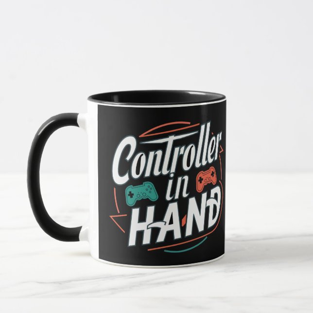 Controller in der Hand, Gamer-Tasse Tasse (Links)