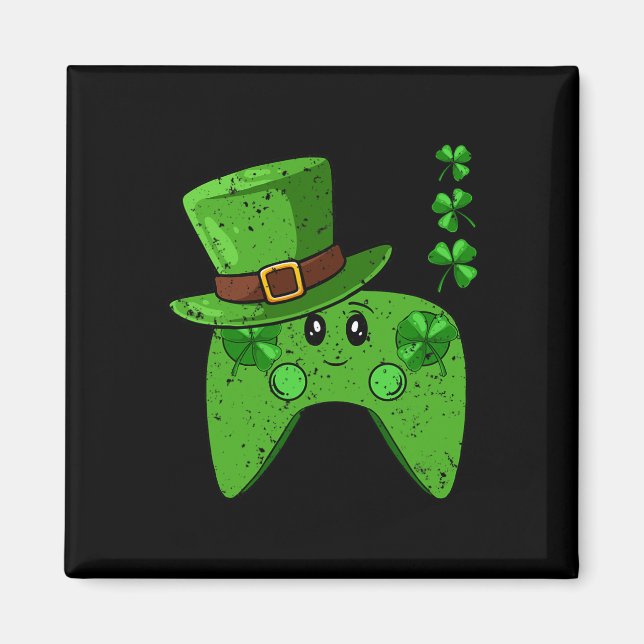 Controller Kleeblatt St Patricks Day Gaming Gamer Magnet (Vorne)