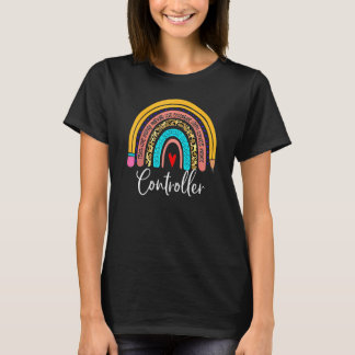 Controller Leopard Rainbow Finance Back Work T-Shirt