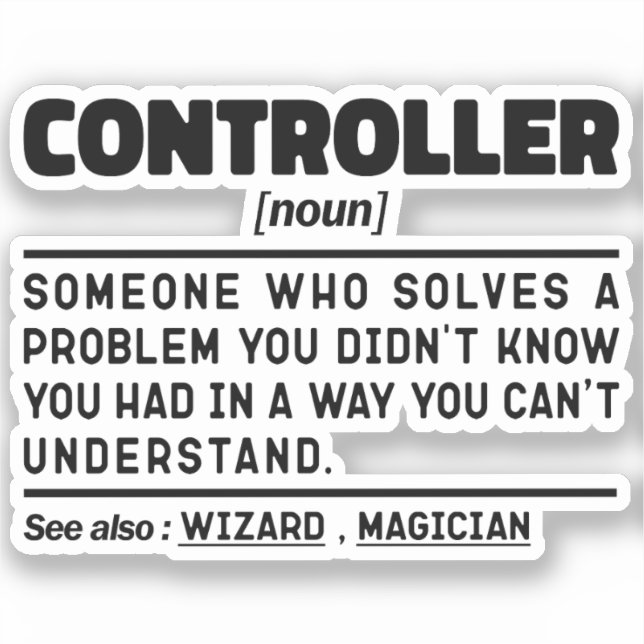 Controller Noun Accounting Worker Funny Vater Spri Aufkleber (Vorderseite)