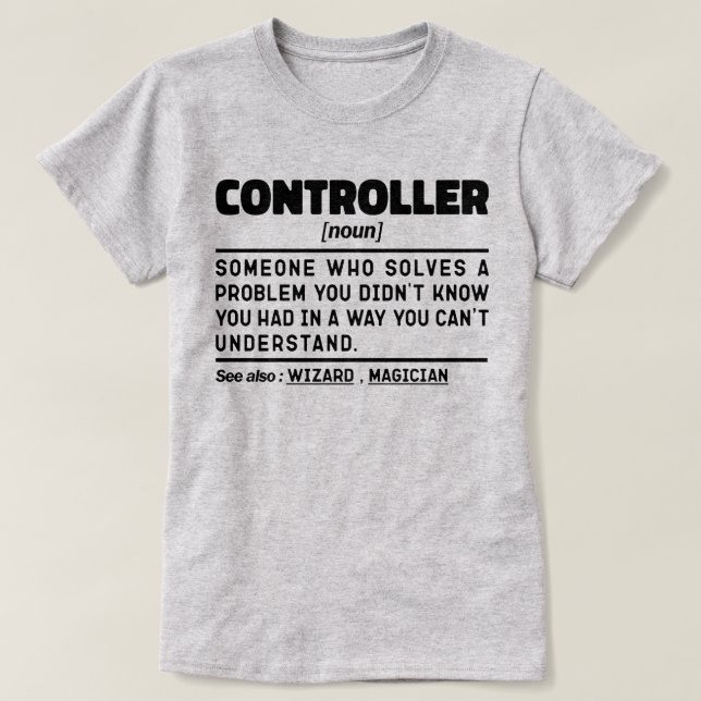 Controller Noun Accounting Worker Funny Vater Spri T-Shirt (Design vorne)