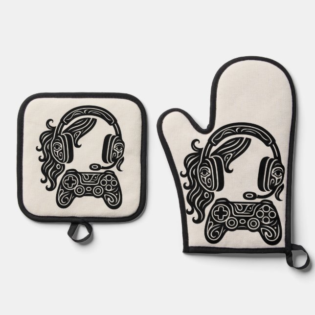 Controller-Totems Ofenhandschuh & Topflappen-Set (Vorderseite)