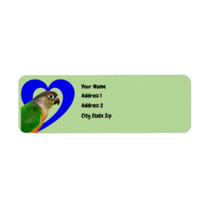 Conure Herz-Adressen-Etiketten