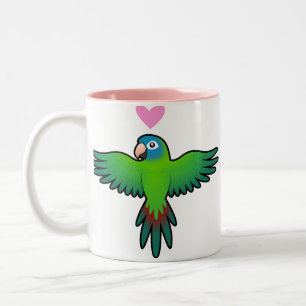 Conure/Lorikeet/Papageien-Liebe Zweifarbige Tasse