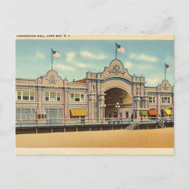 Convention Hall, Kap Mai, New Jersey Postkarte (Vorderseite)