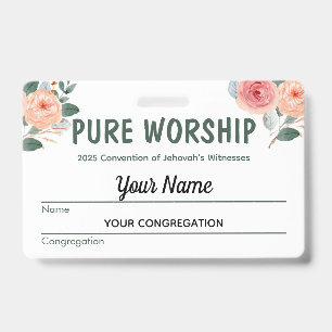 Convention Pure Worship 2025   Badge nominatif JW
