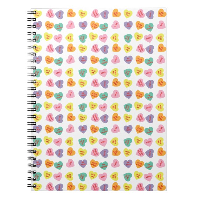 Conversation Candy Hearts Spiral Notebook Notizblock (Vorderseite)