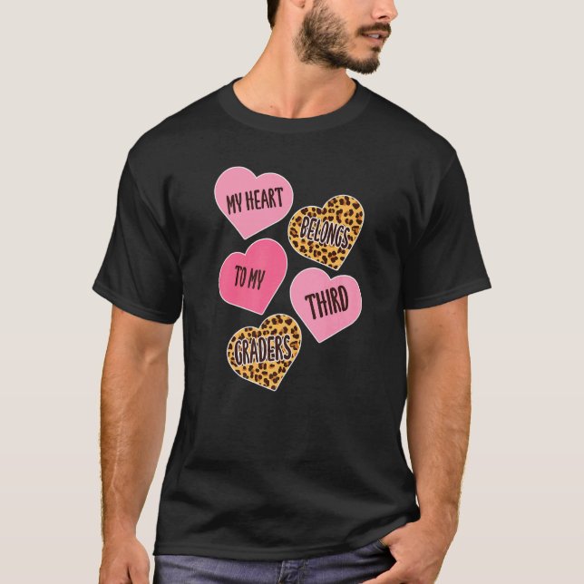 Conversation Heart Love Valentines Day 3rd Grade T T-Shirt (Vorderseite)