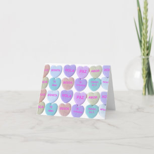 Conversation Hearts Card (Spanisch) Feiertagskarte