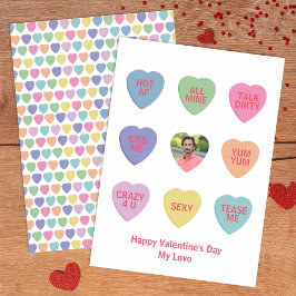 Conversation Hearts Foto Valentine für Liebhaber Feiertagskarte