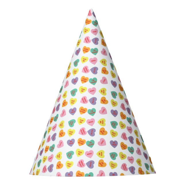 Conversation Hearts Party Hat Partyhütchen (Vorderseite)