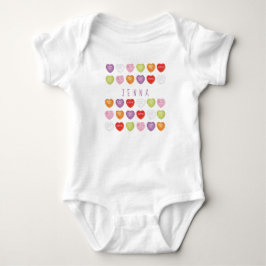 Conversation Hearts Personalisiert Baby Bodysuit Strampler
