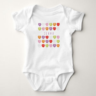 Conversation Hearts Personalisiert Baby Bodysuit Strampler