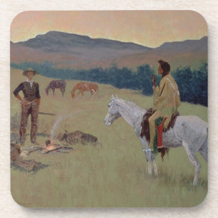 Conversation, or Dubious Company (Öl auf canva Getränkeuntersetzer