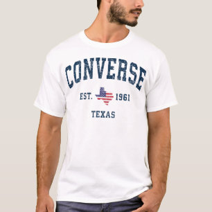 Converse Texas Tx Vintager Staat USA Flagge Athlet T-Shirt
