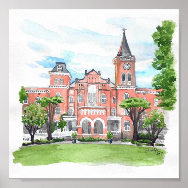Converse Wilson Hall Watercolor Print Poster (Vorne)