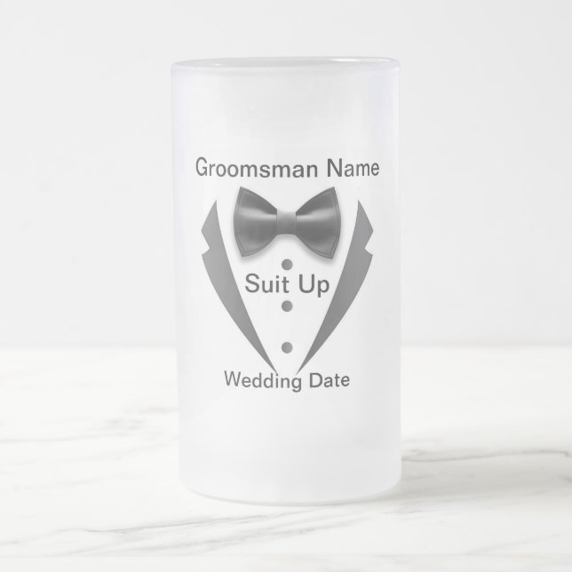 Convient À Groomsman Verre Frosted Mug (Centre)