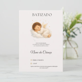 Convite de Batizado Anjinho Personalizado Einladung