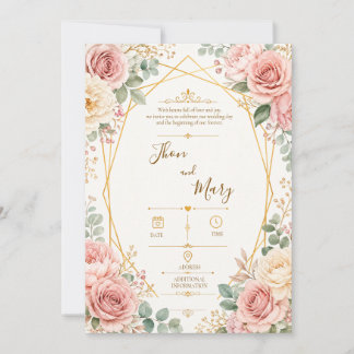 Convite de Casamento Moderno Rustico Floral Einladung