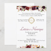 Convite para Casamento - Marsala | Frente