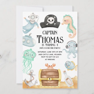 Convite Pirata, Convite De Aniversário Pirata Einladung