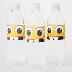 Convivial Monster Jaune Bouteille d'eau Étiquettes