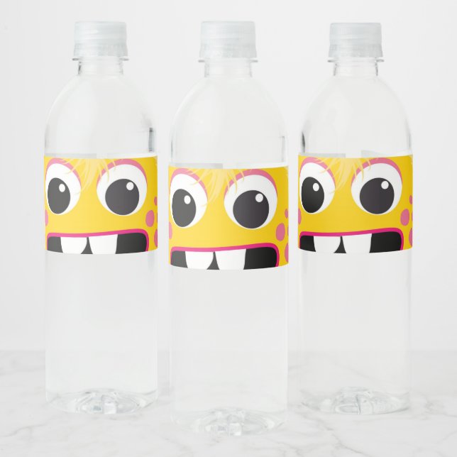 Convivial Monster Jaune Bouteille d'eau Étiquettes (Bouteilles)