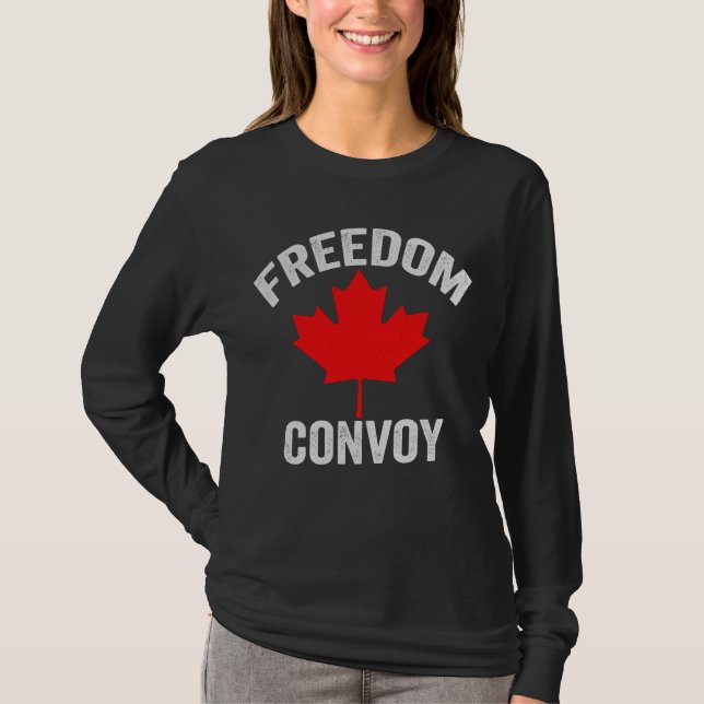 Convoy Freedom Canadian Trucker Gift T-Shirt (Vorderseite)