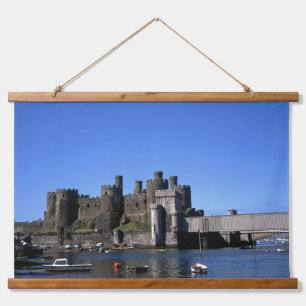Conwy Castel Wandteppich Mit Holzrahmen