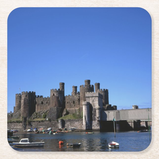 Conwy Castle Rechteckiger Pappuntersetzer (Vorderseite)
