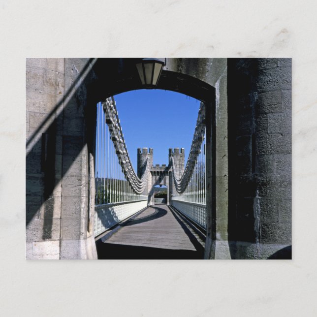 Conwy Suspension Bridge Conwy North Wales Postkarte (Vorderseite)