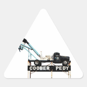 Coober Pedy, Opal Hauptstadt der Welt Dreieckiger Aufkleber